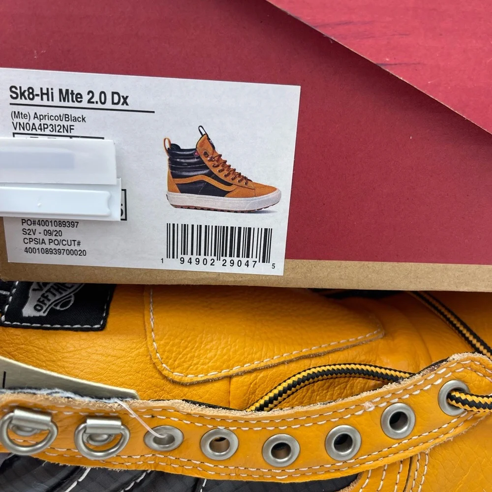 Vans Men’s Sk8-Hi Mte 2.0 Dx (Mte) Apricot/Black Boots
VN0A4P312NF
All Weather - Picture 16 of 16